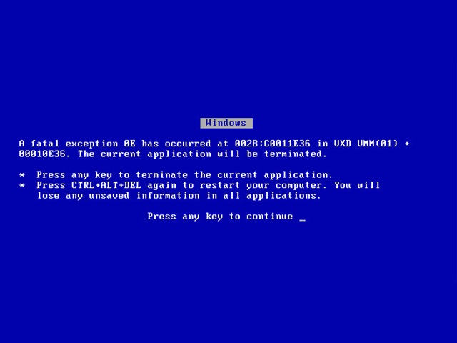Windows 98 BSOD